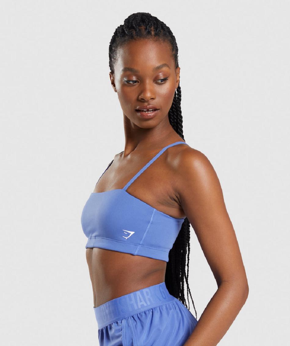 Gymshark Bandeau Ženske Sportski Grudnjak Plave | HR 3366MQZ